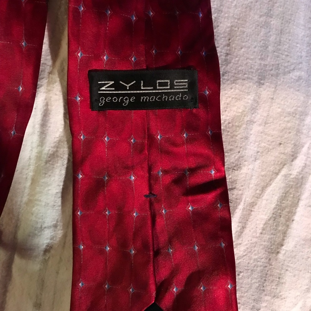 Three Set Red Patterned Silk 1(Poly) Ties - image 2